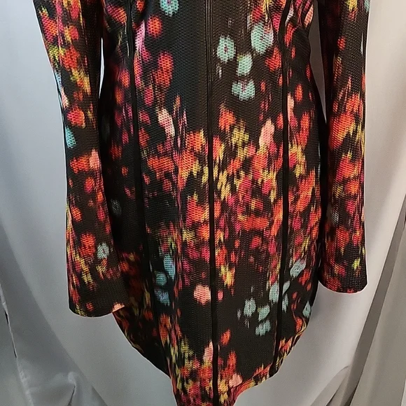 Guess Floral Mini Dress w/Leather Trim - Picture 3 of 10